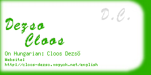 dezso cloos business card